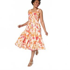 Beautiful by Lawrence Zarian Dress Amanda Midi Floral A693063 Women's Size 12